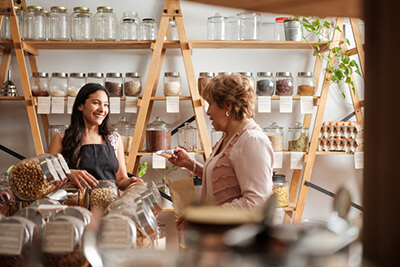 hispanic woman owner of a retail franchise