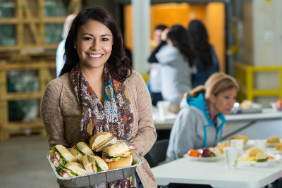 happy food server